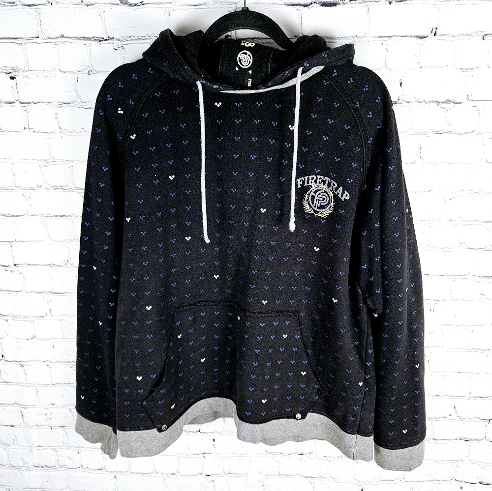 FIRETRAP | patterned pullover kangaroo pocket hoodie sweatshirt